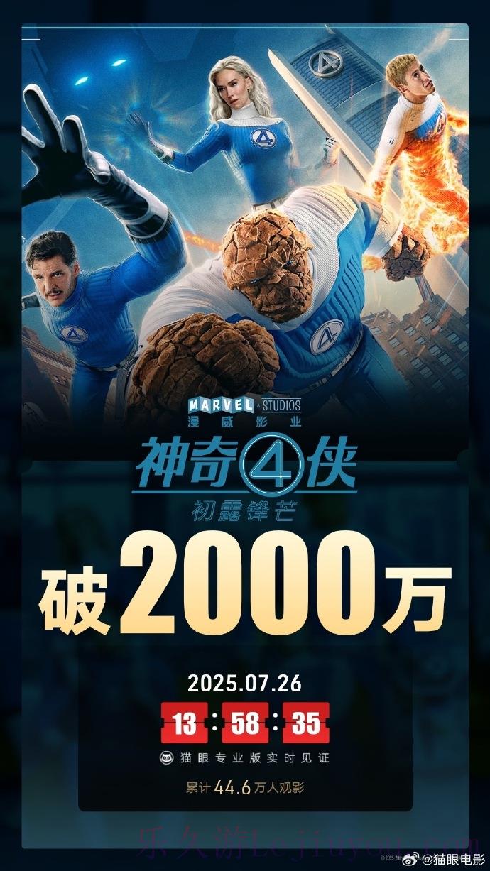 《神奇4侠》国内上映两天 总票房仅2000万元-乐久游-游戏盒子