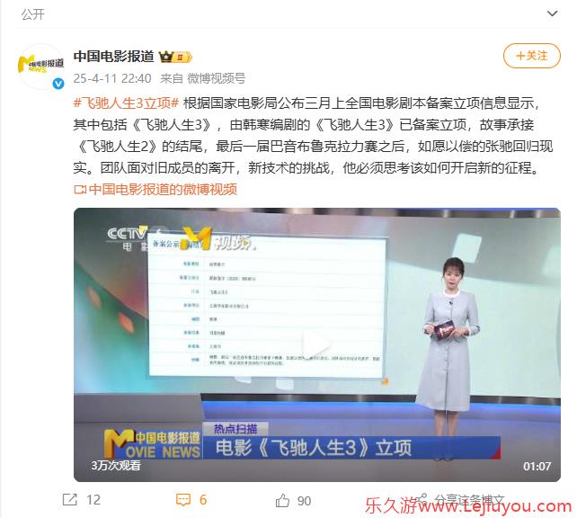 电影《飞驰人生3》将于八月初开拍！ 或明年春节上映-乐久游-游戏盒子
