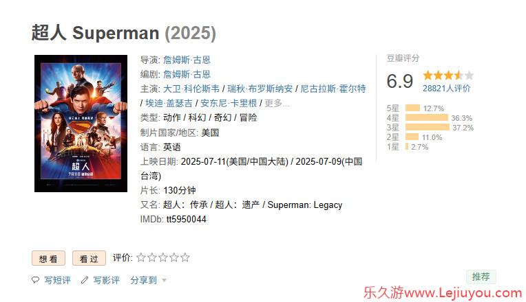 冷场了？《超人》国内上映2天票房仅3000万元-乐久游-游戏盒子