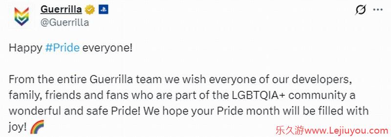 《地平线》官方庆祝LGBT骄傲月 分享埃洛伊比心美照-乐久游-游戏盒子