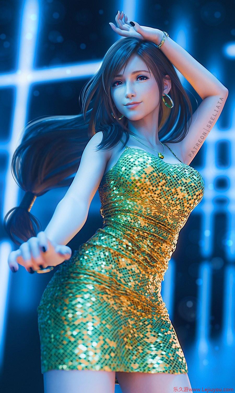 《最终幻想7》蒂法新3D美图 穿GTA6女主服装更性感迷人-乐久游-游戏盒子