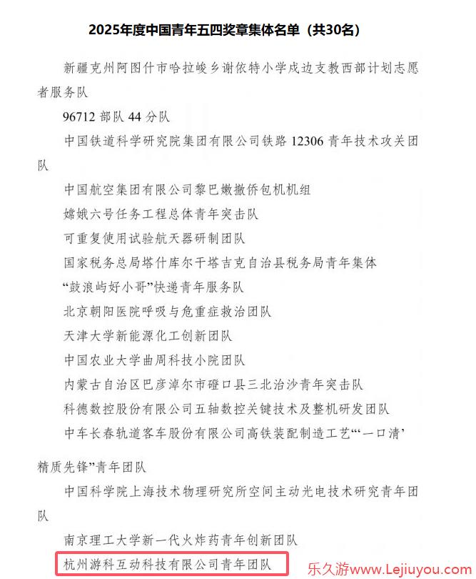国家认可！游戏科学获"中国青年五四奖章集体"！-乐久游-游戏盒子